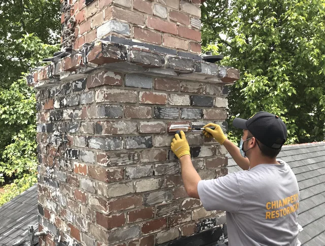 In-progress chimney restoration by Mission Viejo Chimney Sweep in Mission Viejo, CA