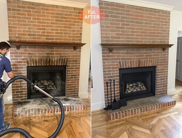 Mission Viejo Chimney Sweep carefully sanitizing a fireplace in Mission Viejo, CA